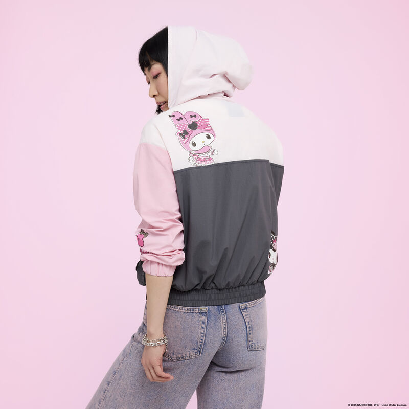 Sanrio Kuromi & My Melody Half-Zip Unisex Windbreaker Jacket LFlifestyle3 view 4